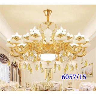 Đèn Chùm Pha Lê 15 tay  KIMNGAN-6057  Phong Cách Châu Âu Hiện Đại Phù Hợp Trang Trí Phòng Khách, Nhà Hàng, Hội Trường...