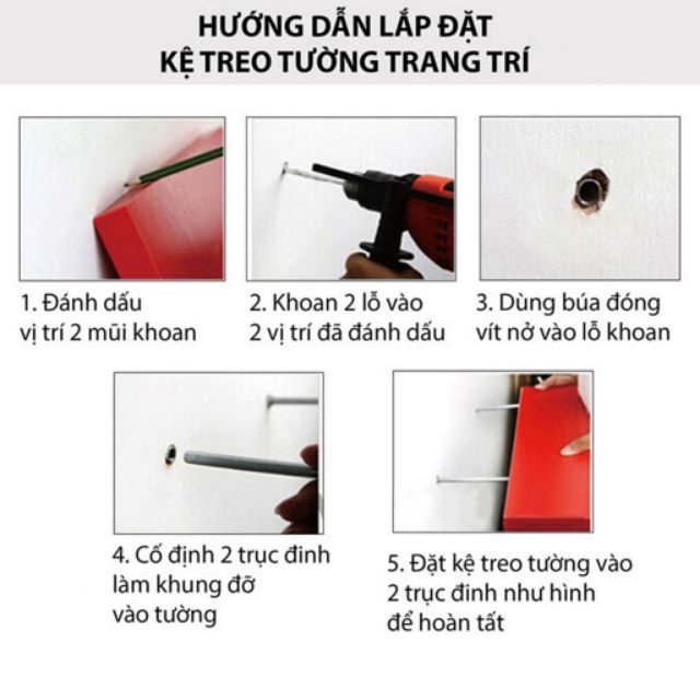 Kệ thanh ngang decor trang trí treo tường