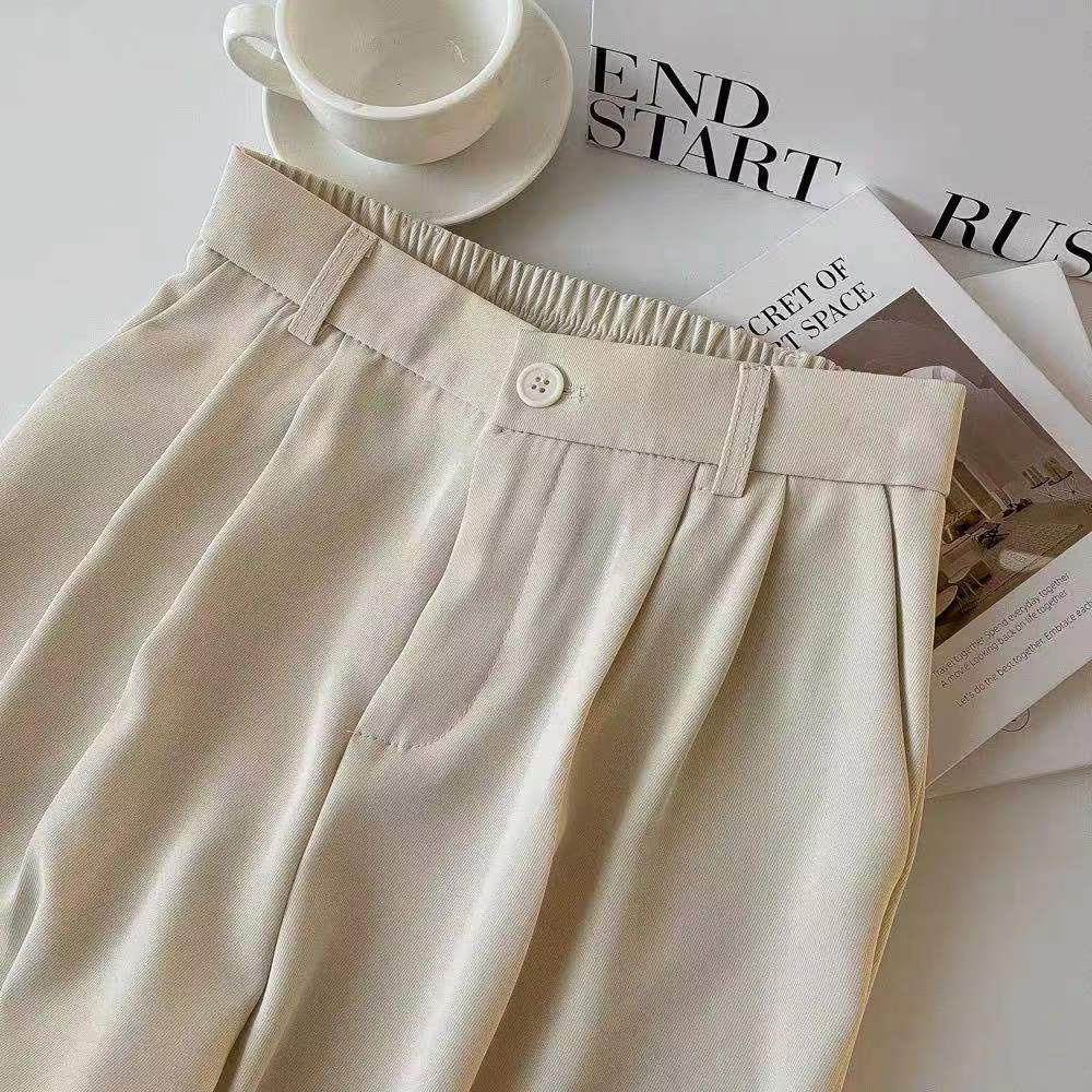 Quần Tây Lưng Cao Ống Đứng Plus size Phong Cách Hàn Quốc Cho Nữ