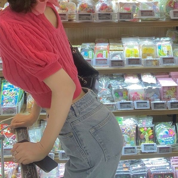 COZOK Áo Thun Dệt Kim Tay Ngắn Thắt Nơ Xinh Xắn Hợp Thời Trang