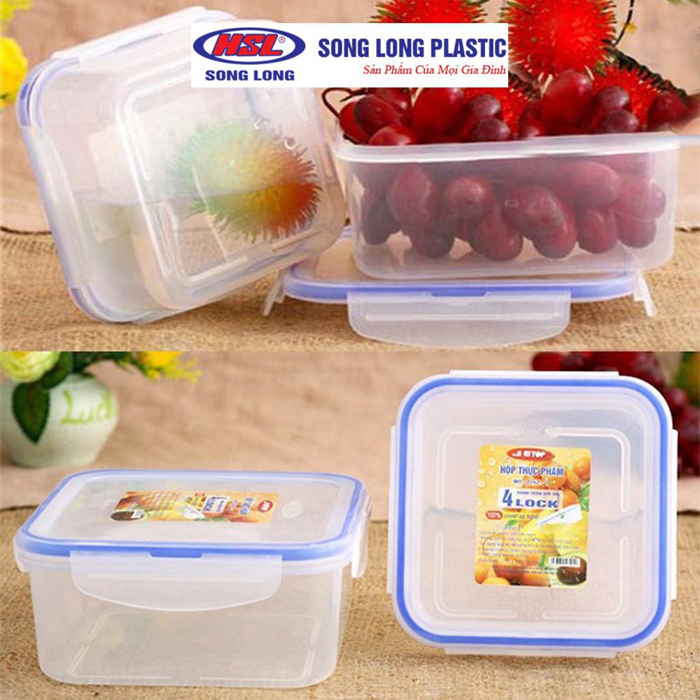 Hộp trữ đông thực phẩm 4 khóa cao cấp 2242 (2 HỘP)