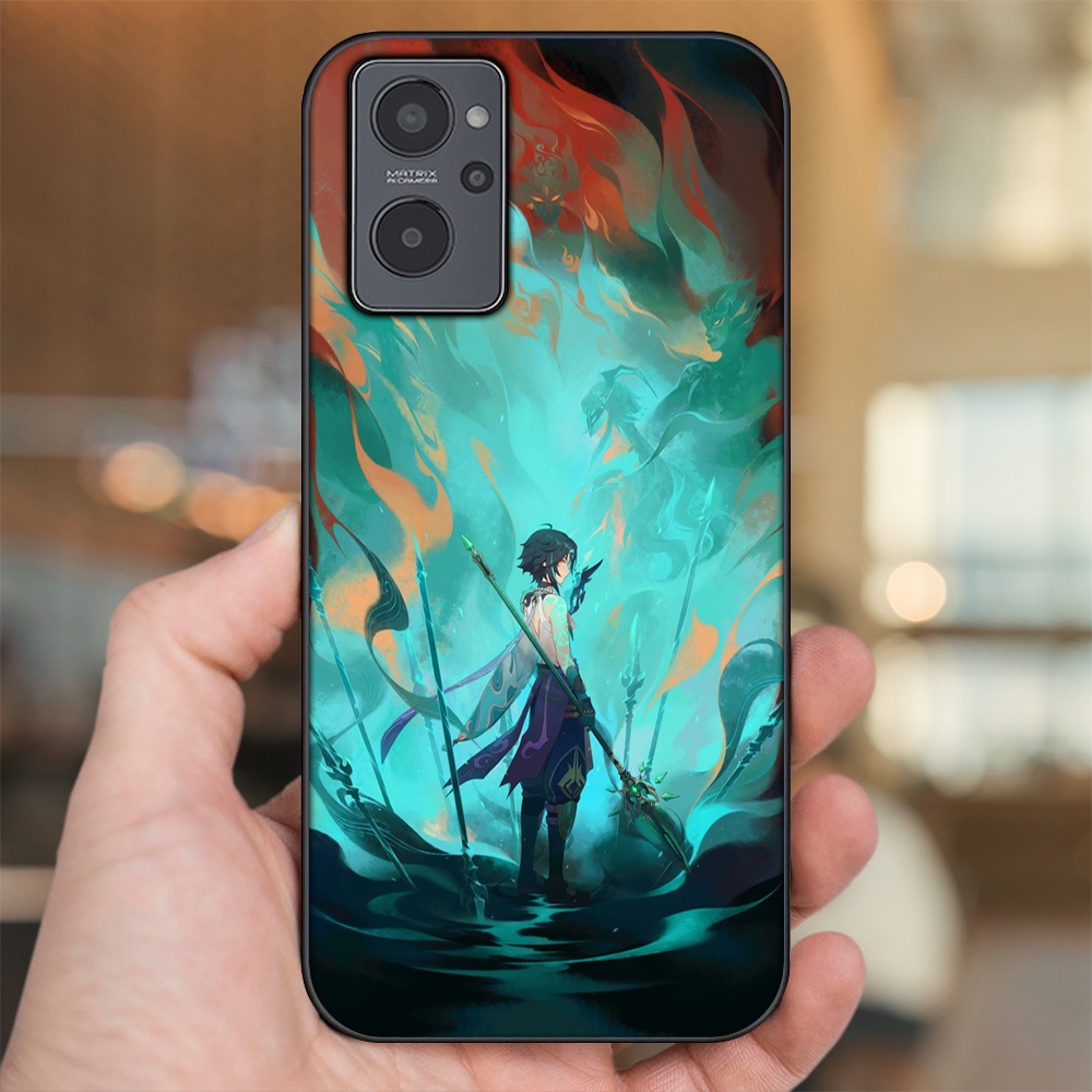 Ốp lưng Realme 9i viền đen in hình Xiao Genshin Impact