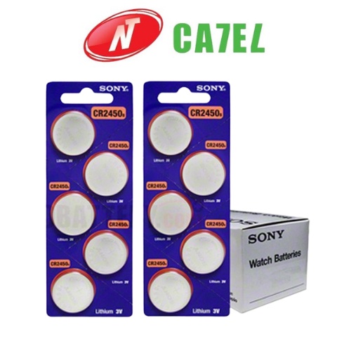 Pin CR2450 Sony Lithium 3V vỉ 5 viên chính hãng NT CATEL