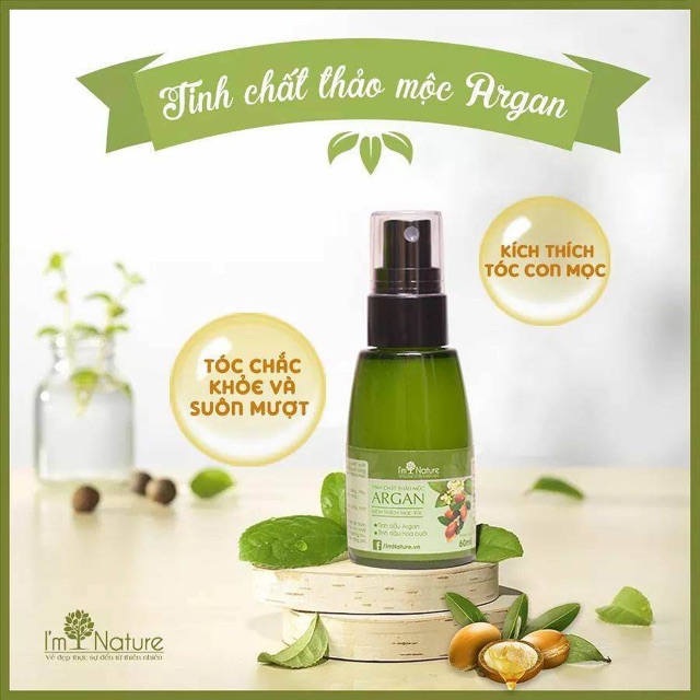 (HÀNG CHÍNH HÃNG) TINH CHÂT MỌC TÓC THẢO MỘC ARGAN I’M NATURE