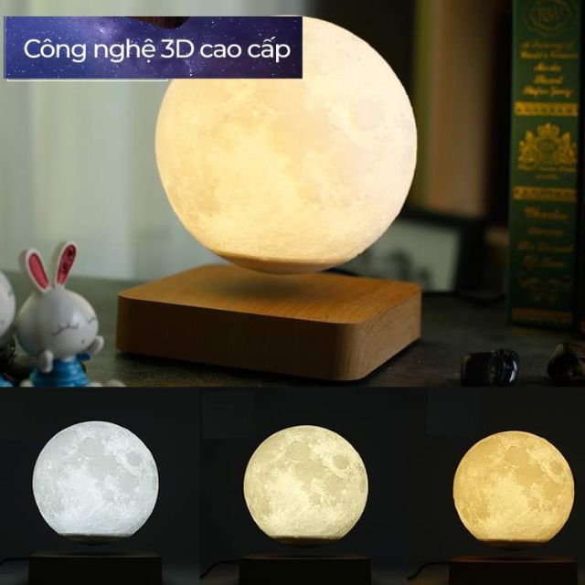 [Order, Siêu rẻ] Đèn ngủ mặt trăng LED cảm ứng từ trường in 3D cao cấp