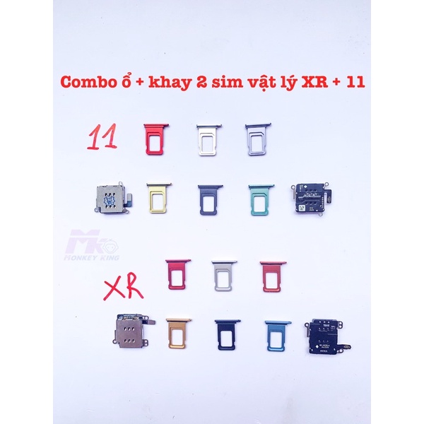 Combo độ 2 sim vật lý cho Iphone XR +11( Ổ+ Khay 2 sim)