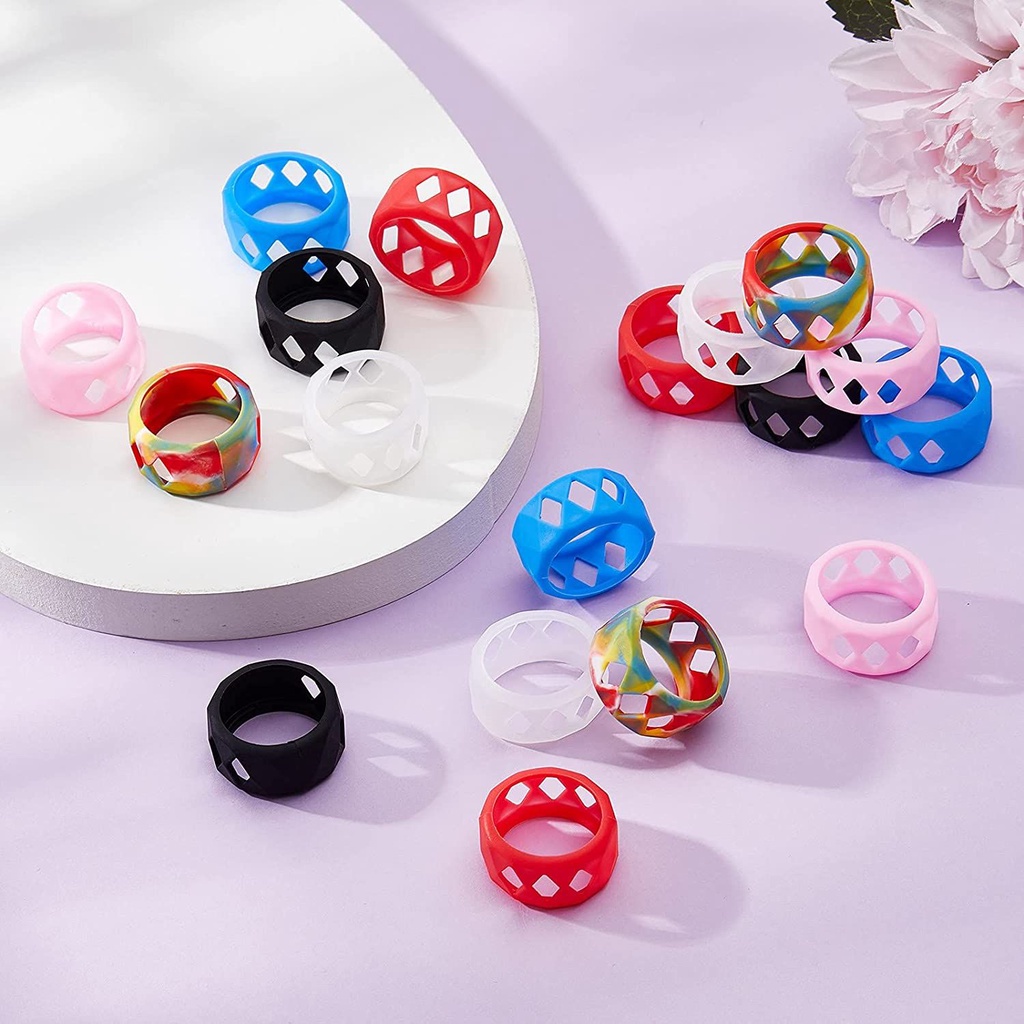 Vòng bảo vệ KUNHEV 25x17 mm bằng cao su silicon mềm chống trượt nhiều màu sắc