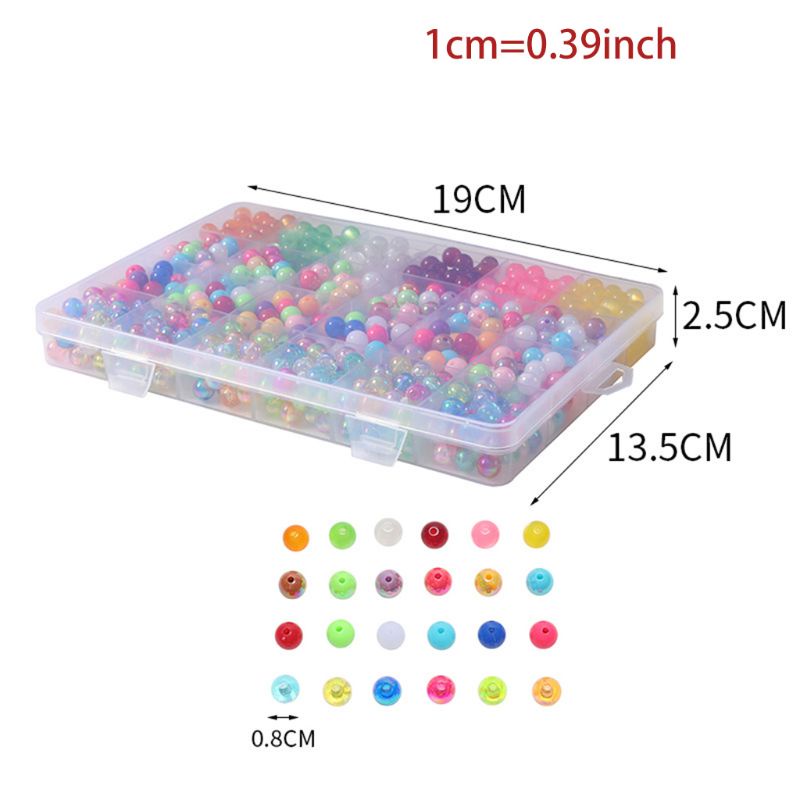 Dây Nhảy 24 Hạt Acrylic Sáng Bóng Nhiều Màu Sắc Tự Làm Trang Sức