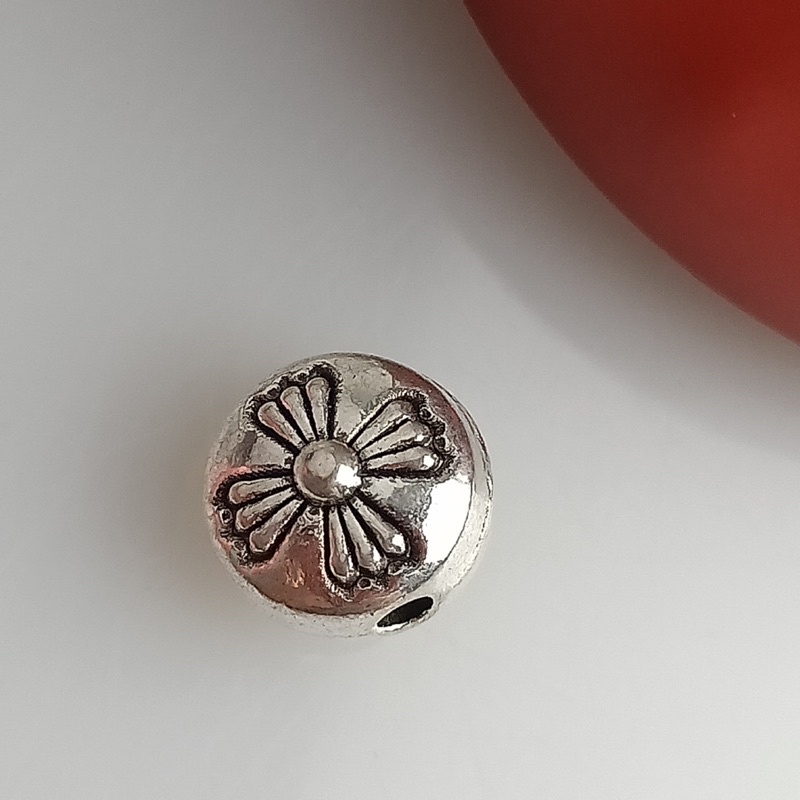 [GIÁ BUÔN] Charm bi dẹt khắc hoa cực đẹp - PL792