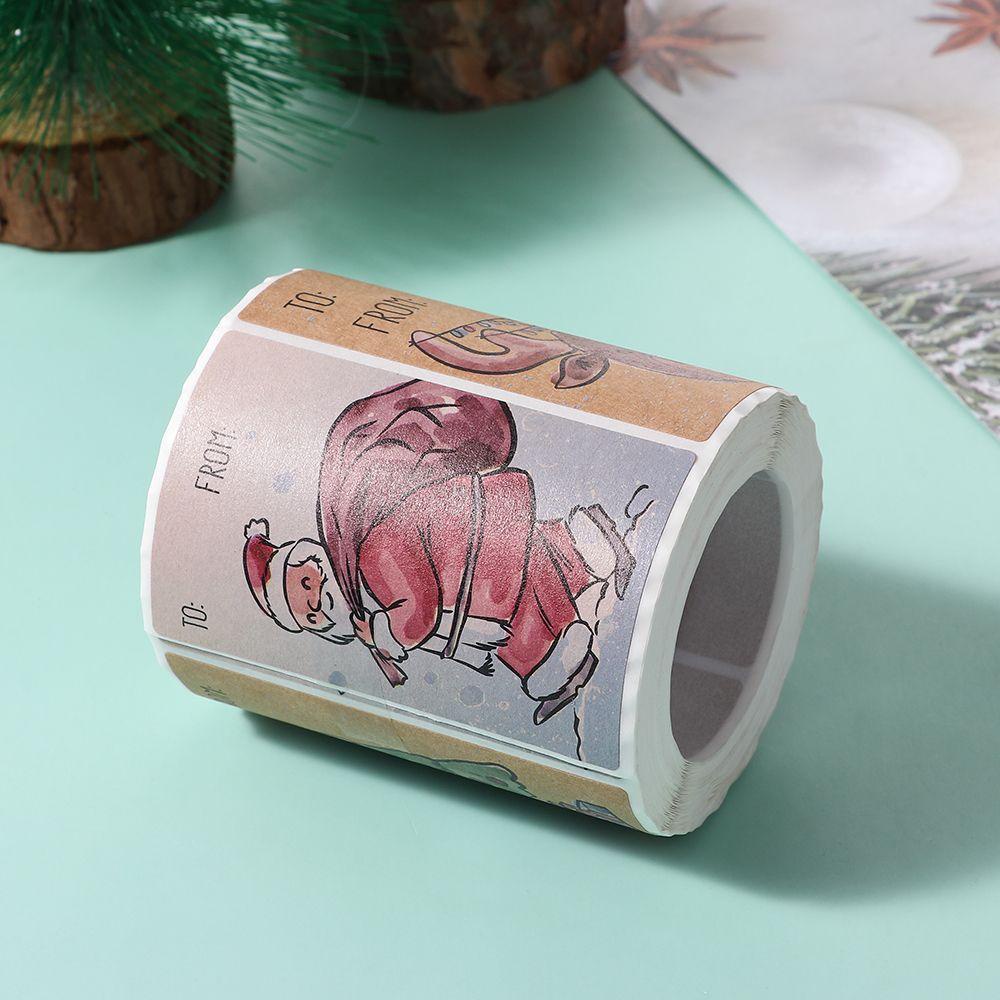 250 Nhãn Dán Trang Trí Cây Thông Giáng Sinh Bằng Giấy Kraft