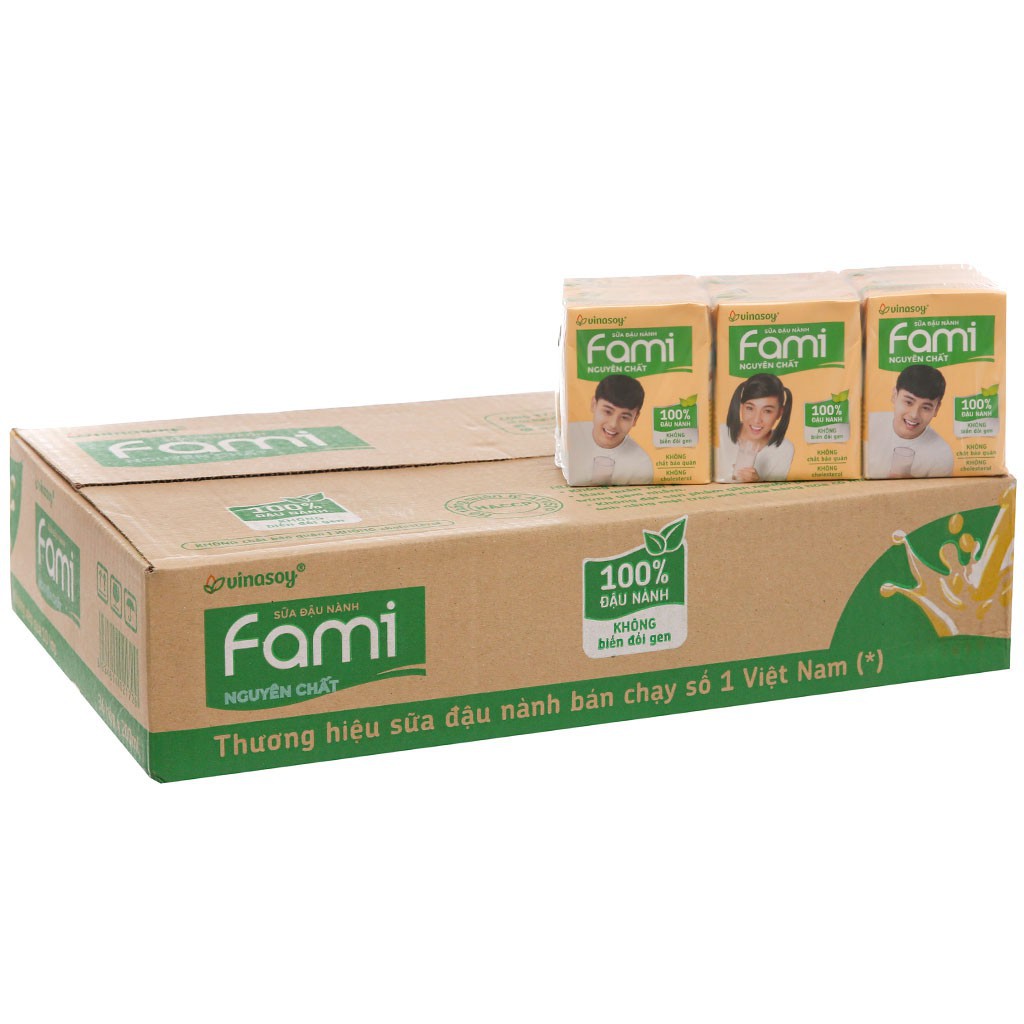 [Fs nội HN 3 thùng] Thùng 40 bịch sữa đậu nành Fami nguyên chất 200ml
