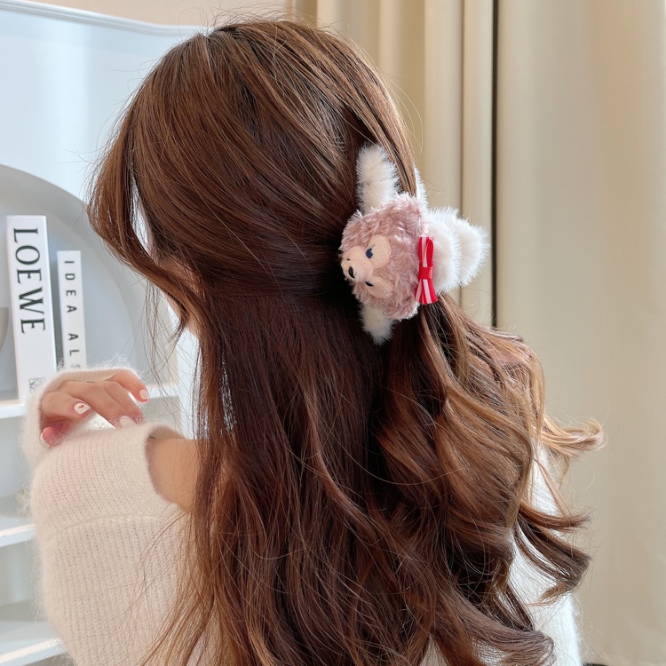 Kẹp Tóc Hình Chú Gấu / Cá Mập Nhồi Bông Dễ Thương Phong Cách Hàn Quốc Cho Bé Gái