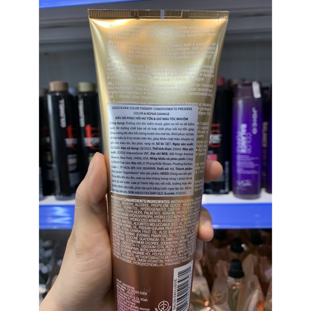 Dầu xả phục hồi và giữ màu tóc nhuộm Joico K-pak Color Therapy 250ml