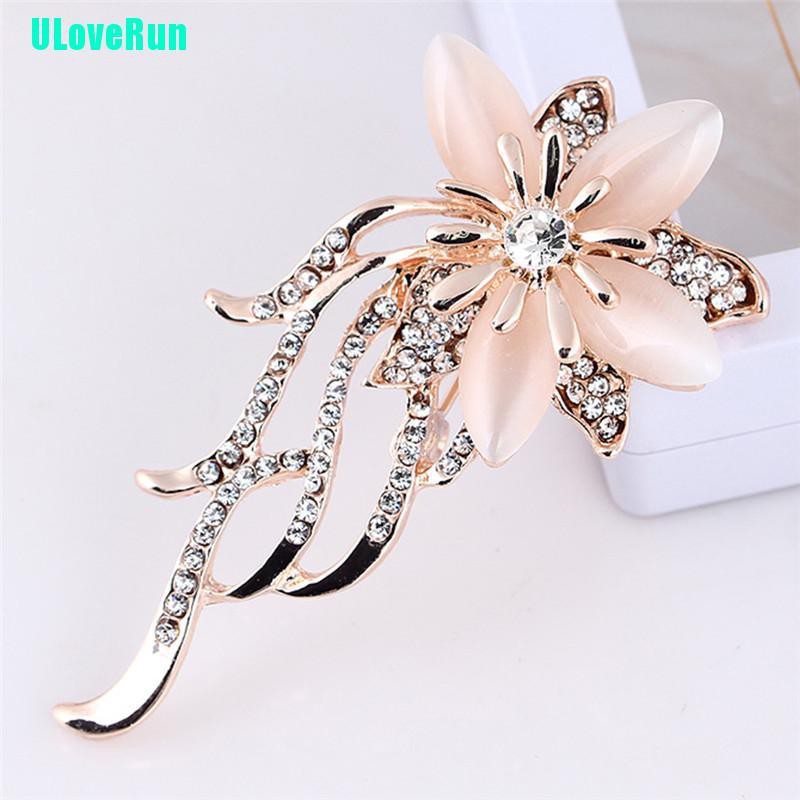 Ghim Cài Áo Hình Hoa Đính Đá Opal Thời Trang Cho Nữ