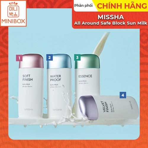 Kem chống nắng MISSHA All Around Safe Block Sun Milk SPF50+/PA++++ - Water Proof 70ml-40ml