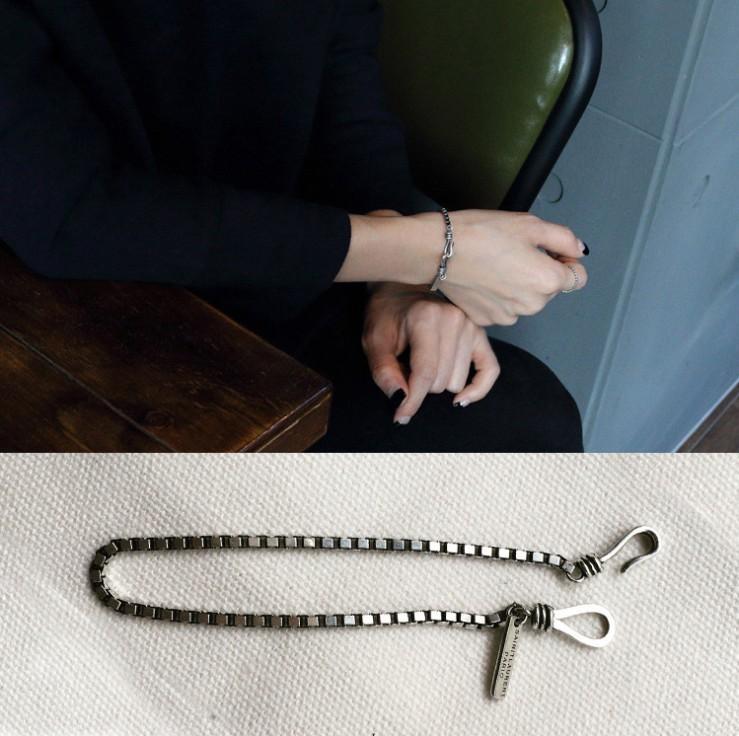 Vòng tay bạc sterling 925 phong cách công nghiệp retro thời trang đơn giản cho cặp đôi