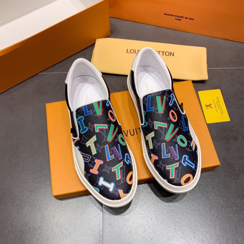Giày lười cho nam thương hiệu thời trang cao cấp Louis Vuitton LV Ollie NBA da thật nhập khẩu