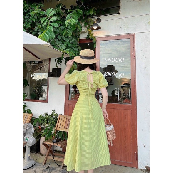 [ 𝐅𝐑𝐄𝐄 𝐒𝐇𝐈𝐏 ] VÁY XỐP KẺ HỞ LƯNG CHẤT XỐP QC CAO CẤP HÀNG MAY KỸ 2 LỚP CHUẨN FORM LĂM Ạ