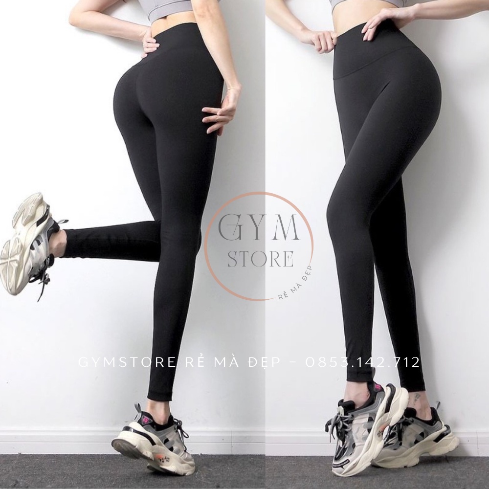Quần Legging Lululemon Cạp Cao Gen Bụng Nâng Mông Thể Thao Nữ Tập Gym Yoga Thun Poly Bột Siêu Co Giãn Cực Tôn Dáng 919