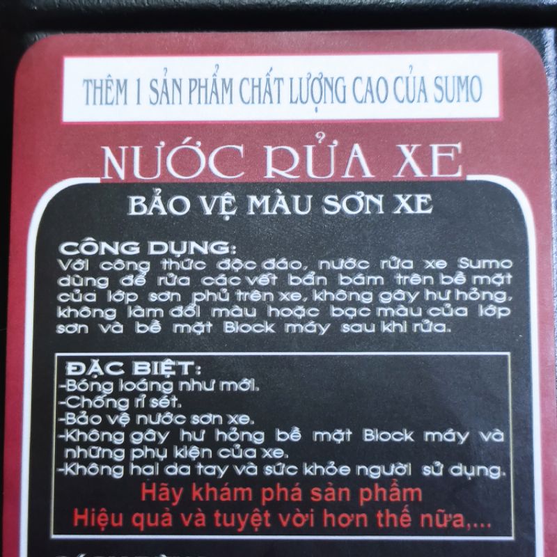 Nước rửa xe SUMO 1L hàng 🇻🇳 chất lượng cao