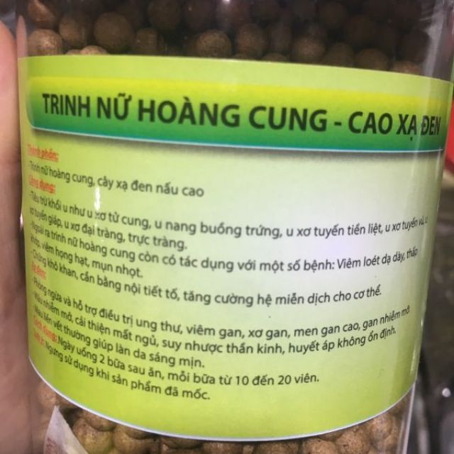 Sỉ như lẻ viên trinh nữ hoàng cung - cao xa đen 500g - 1kg
