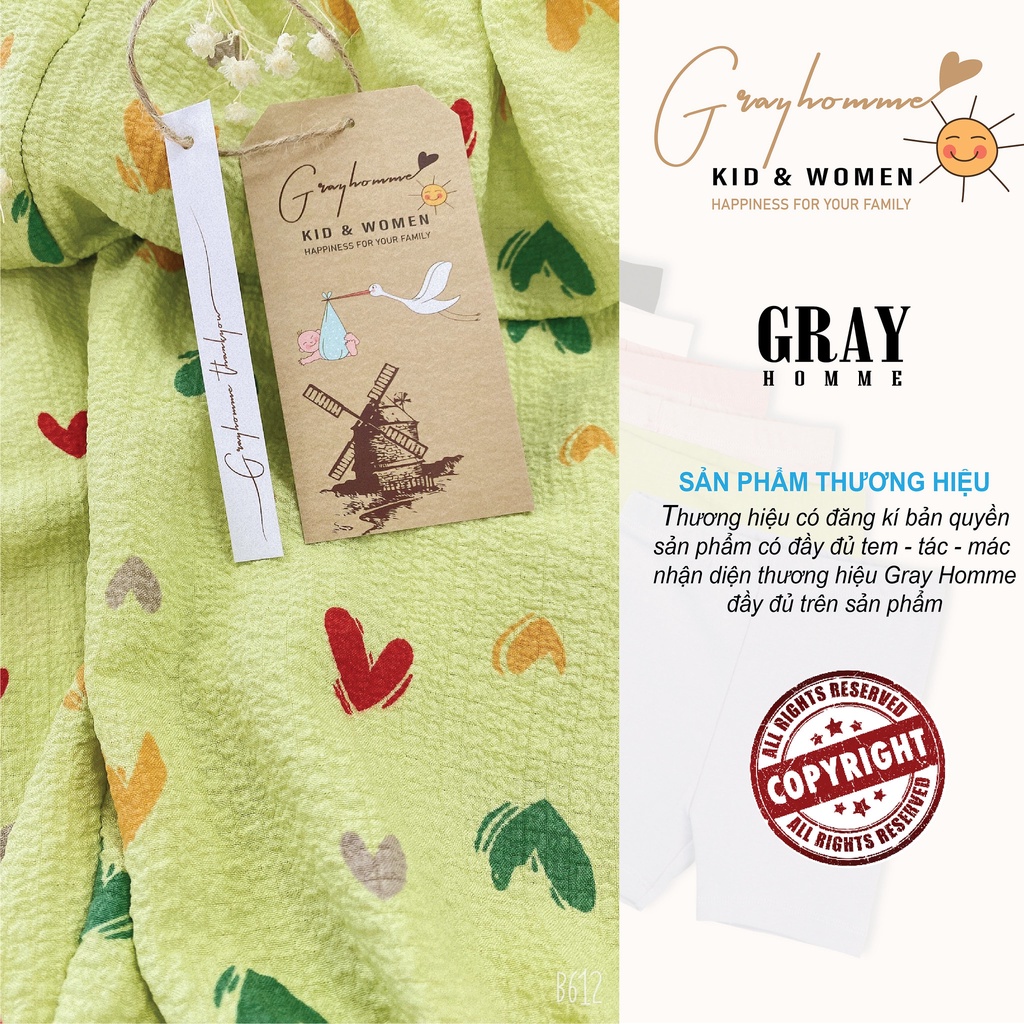 JUMSUIT Bé Gái Nhiều Màu GRAYHOMME Chất Linen mềm nhẹ, kháng khuẩn, siêu mát, cử động thoải mái JUM001