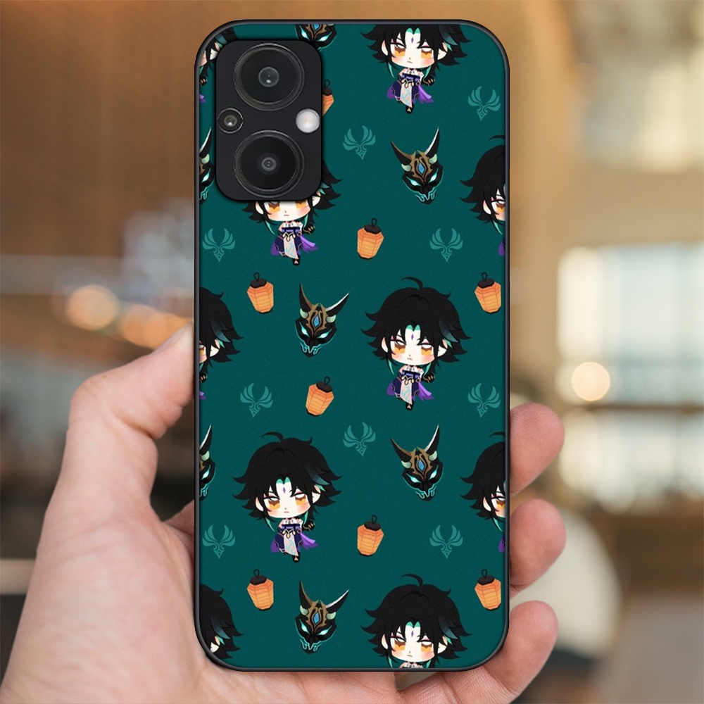 Ốp lưng Oppo Reno 7Z 5G viền đen in hình Xiao Genshin Impact