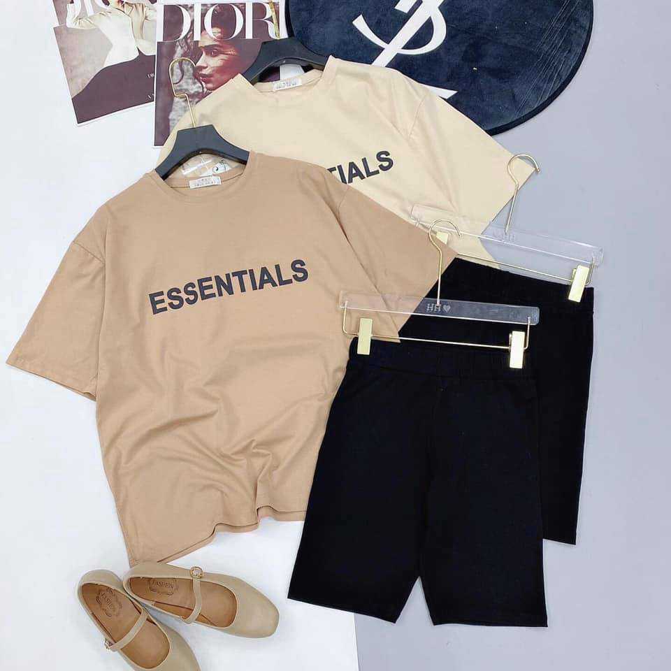 Set áo thun in ESSENTIALS +quần legging ulzzang thời trang nữ Fmstyle Saigon 21SB03D31301