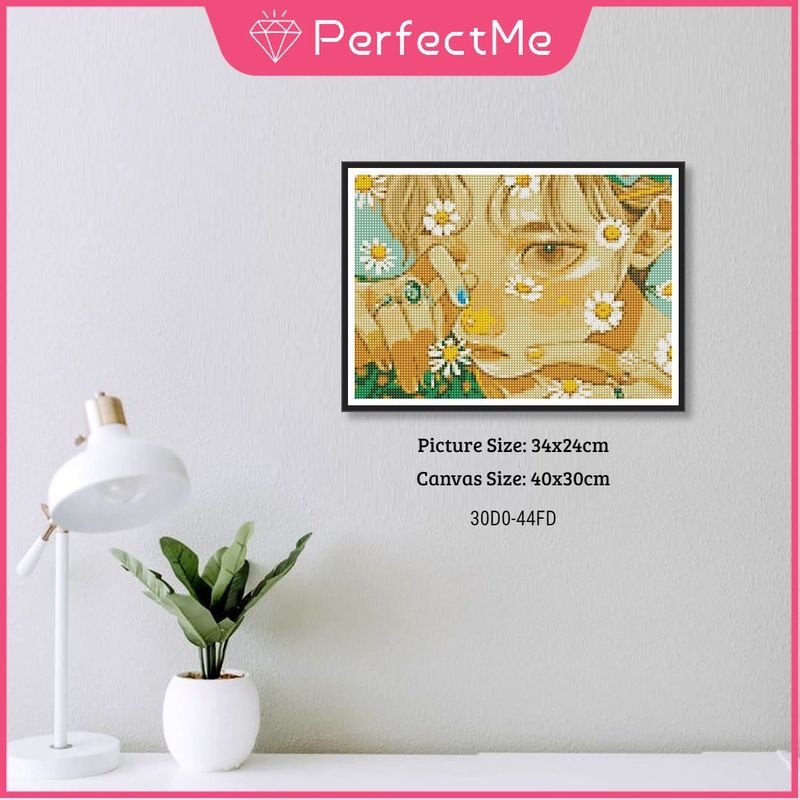 Set tranh đính đá 5D tự làm 40x30cm hình cô gái hoạt hình