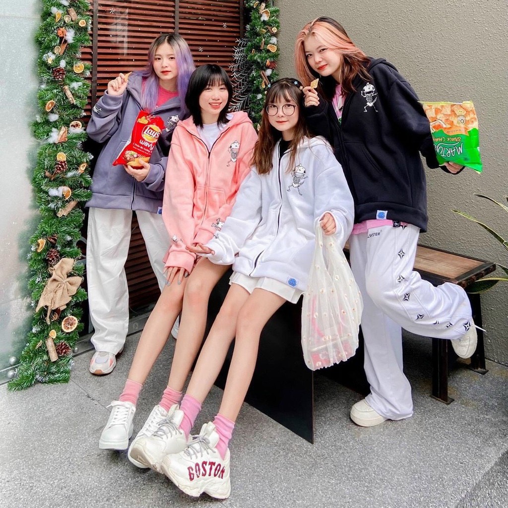 &lt; FREESHIP &gt; Áo hoodie vải nỉ, sweat hàn quốc vải dày dặn, bao đẹp, bao chất