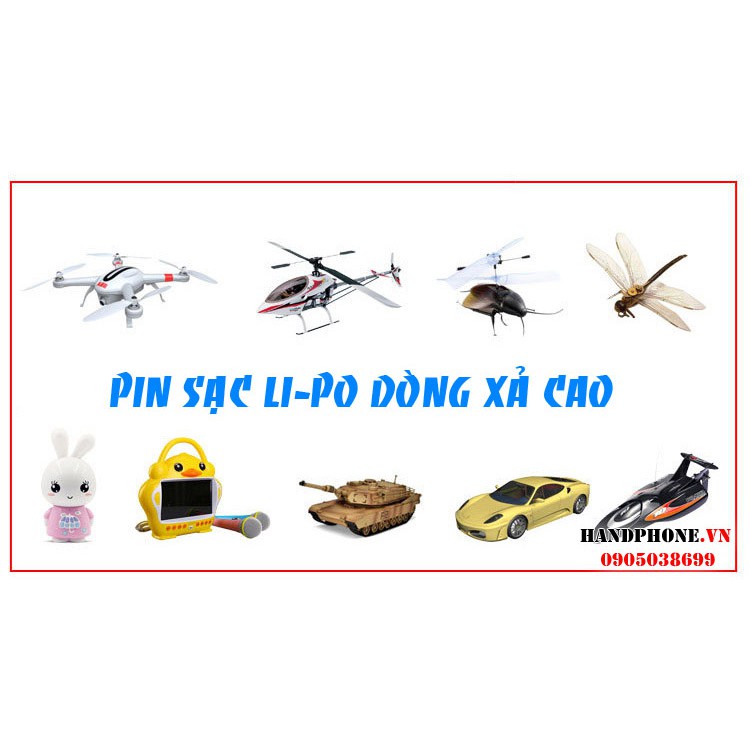 Pin Li-Po 3.7V 300mAh 702030 802030 dòng xả cao 20C 25C cho thiết bị RC: máy bay, ô tô điều khiển