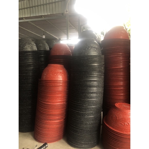 Chậu nhựa trồng cây 2 cái T68 đá đen loại dày dặn