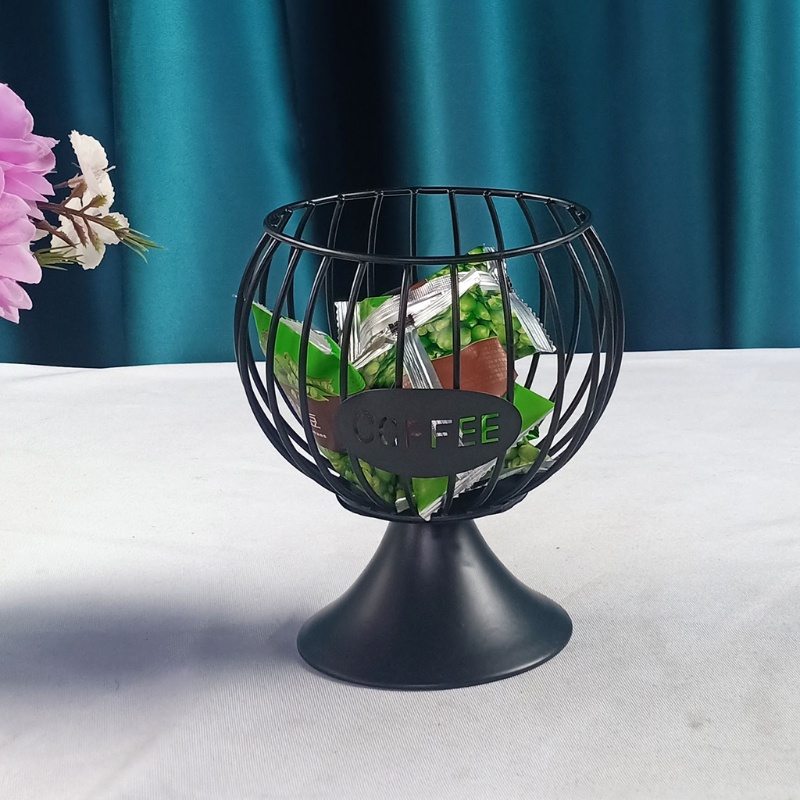 Giỏ Sắt Đựng Cà Phê / Kem Màu Đen Tiện Dụng