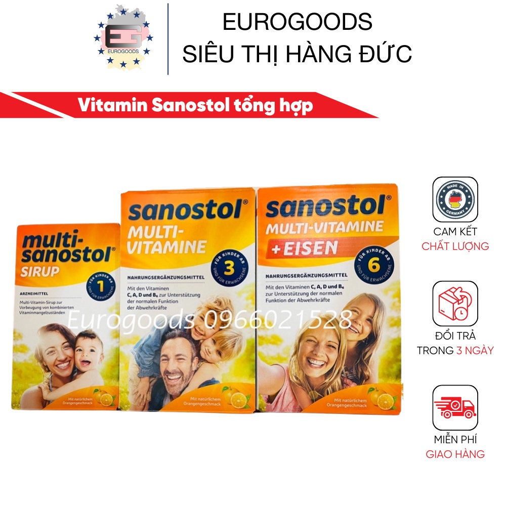 Vitamin Sanostol tổng hợp hàng Đức số 1,3,6 dành cho bé từ 1 tuổi