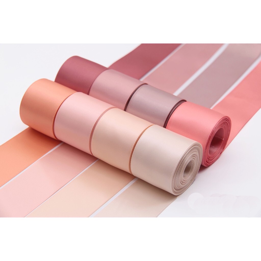 10 mét ruy băng lụa satin 3,8cm 2 mặt cao cấp