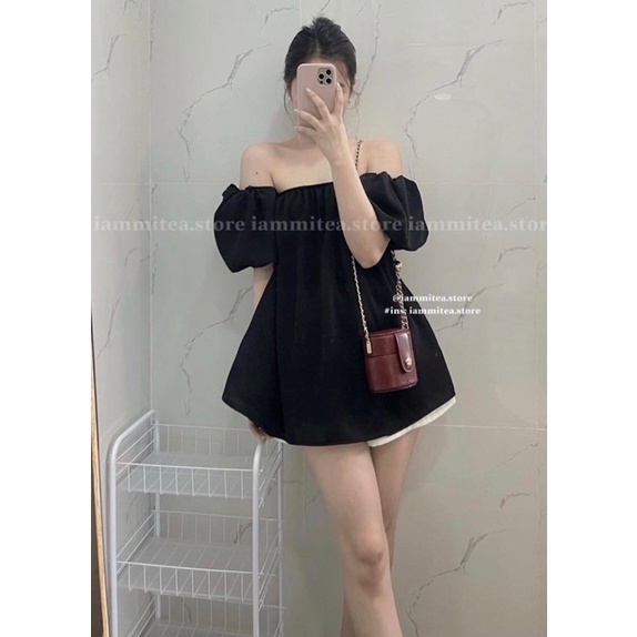 Áo trễ vai dáng suông nhiều màu, áo trễ vai hottrend, chụp ảnh sống ảo &lt; 60kg