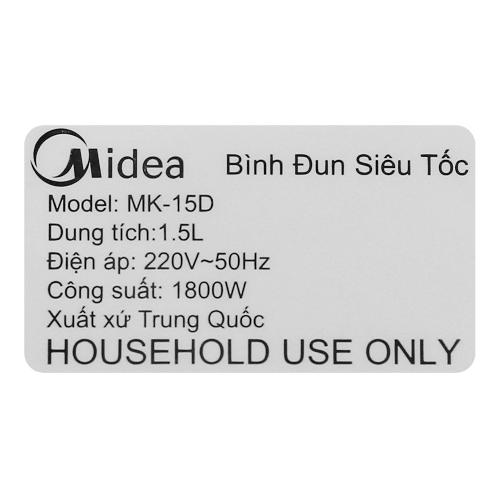 [Mã ELHADEV giảm 4% đơn 300K] Bình siêu tốc Midea 1.5 lít MK-15D