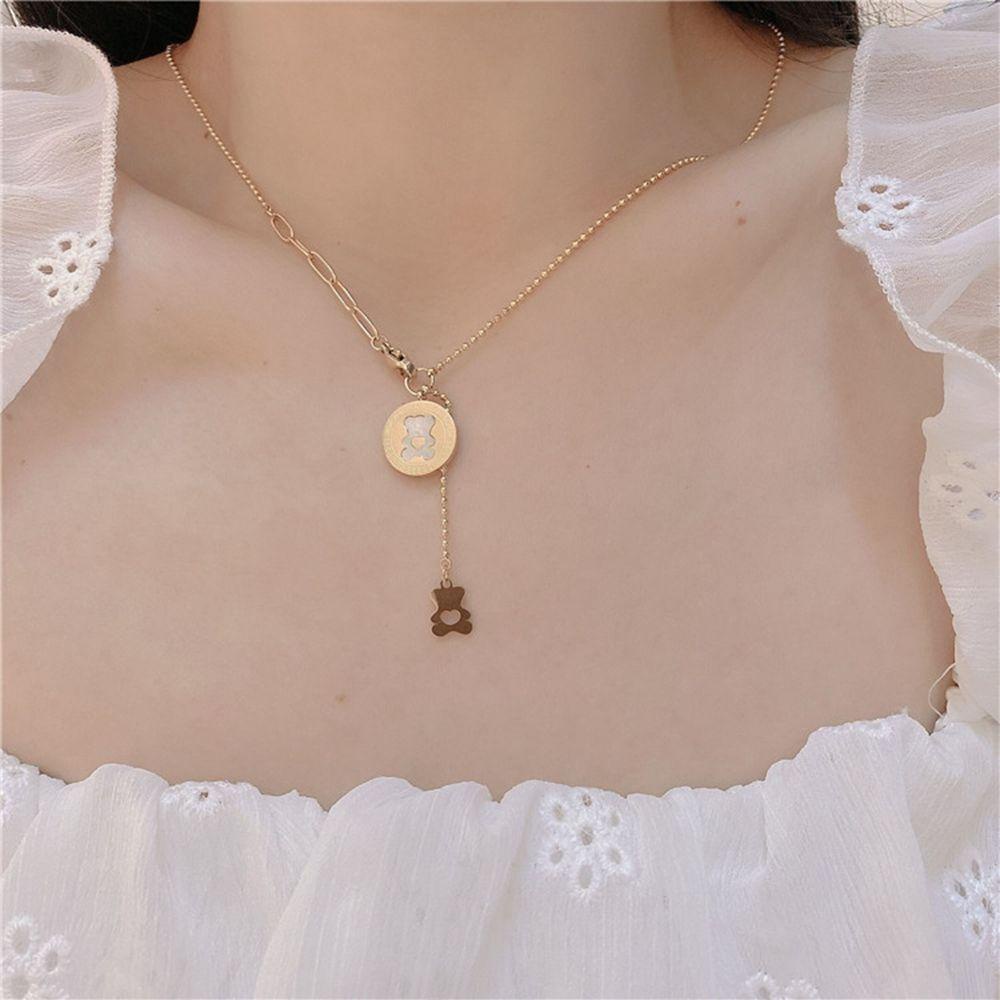 Vòng cổ Thép Titan Mặt Vỏ Sò Hình Học Đơn Giản Phong Cách Punk Hàn Quốc Cho Nữ