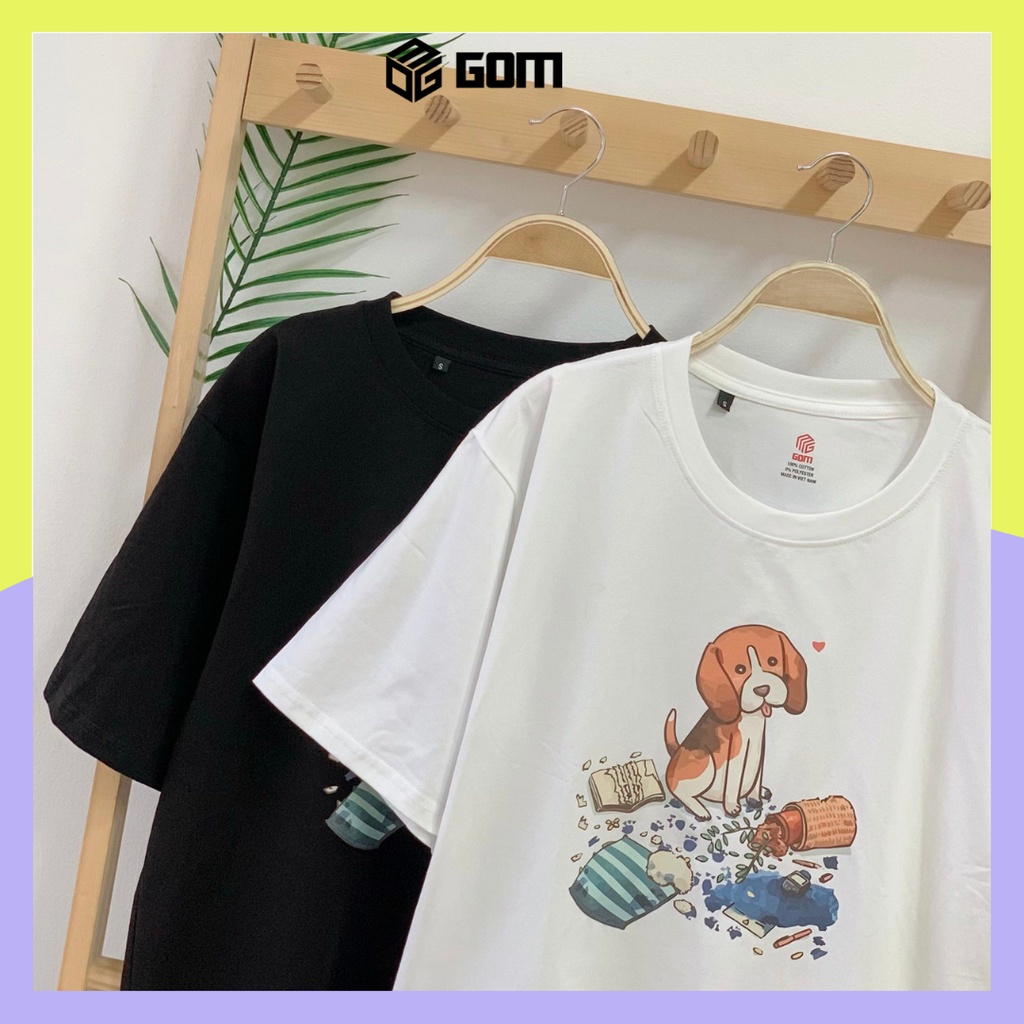Áo thun nữ form rộng freesize dưới 75kg, áo phông Gom cún quậy Cotton MỀM- MỊN- MÁT, không mỏng, thấm hút mồ hôi