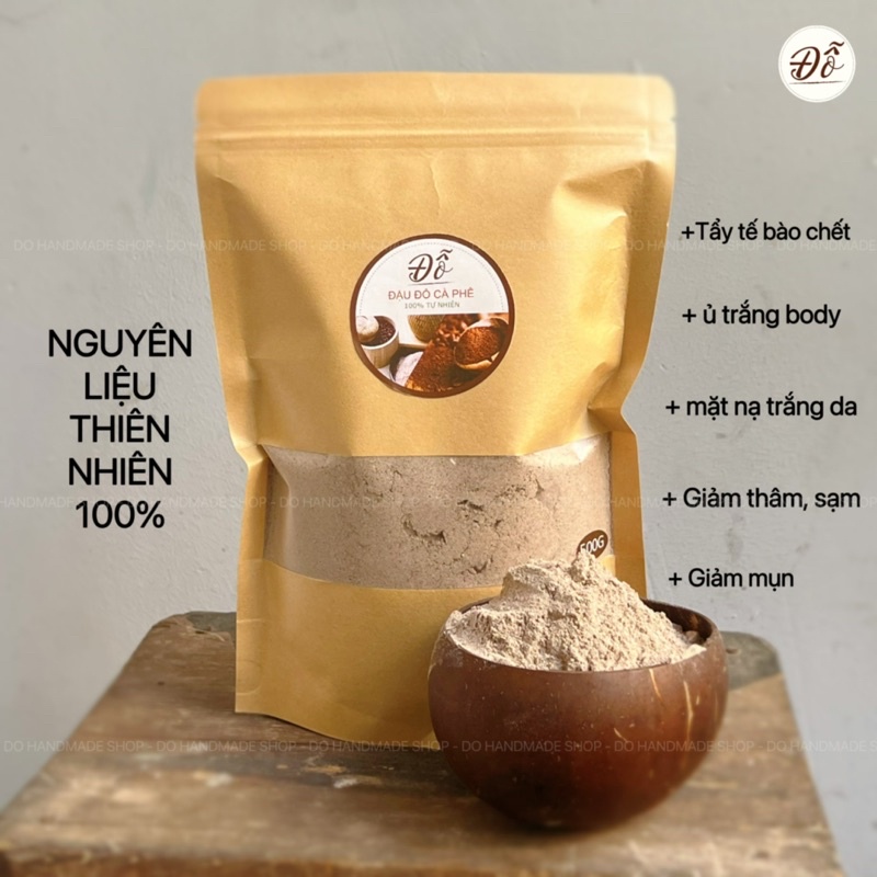 Bột đậu đỏ cà phê ủ trắng da body , face , giảm thâm sạm và mụn , tẩy tế bào chết Đỗ Shop