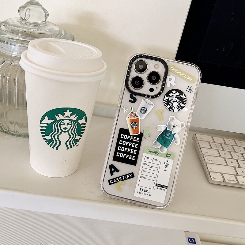 Starbucks Ốp Lưng Chất Liệu tpu Trong Suốt Họa Tiết Hoạt Hình CASETIFY Cho iphone 15 14 plus 11 15pro 12 13 pro max
