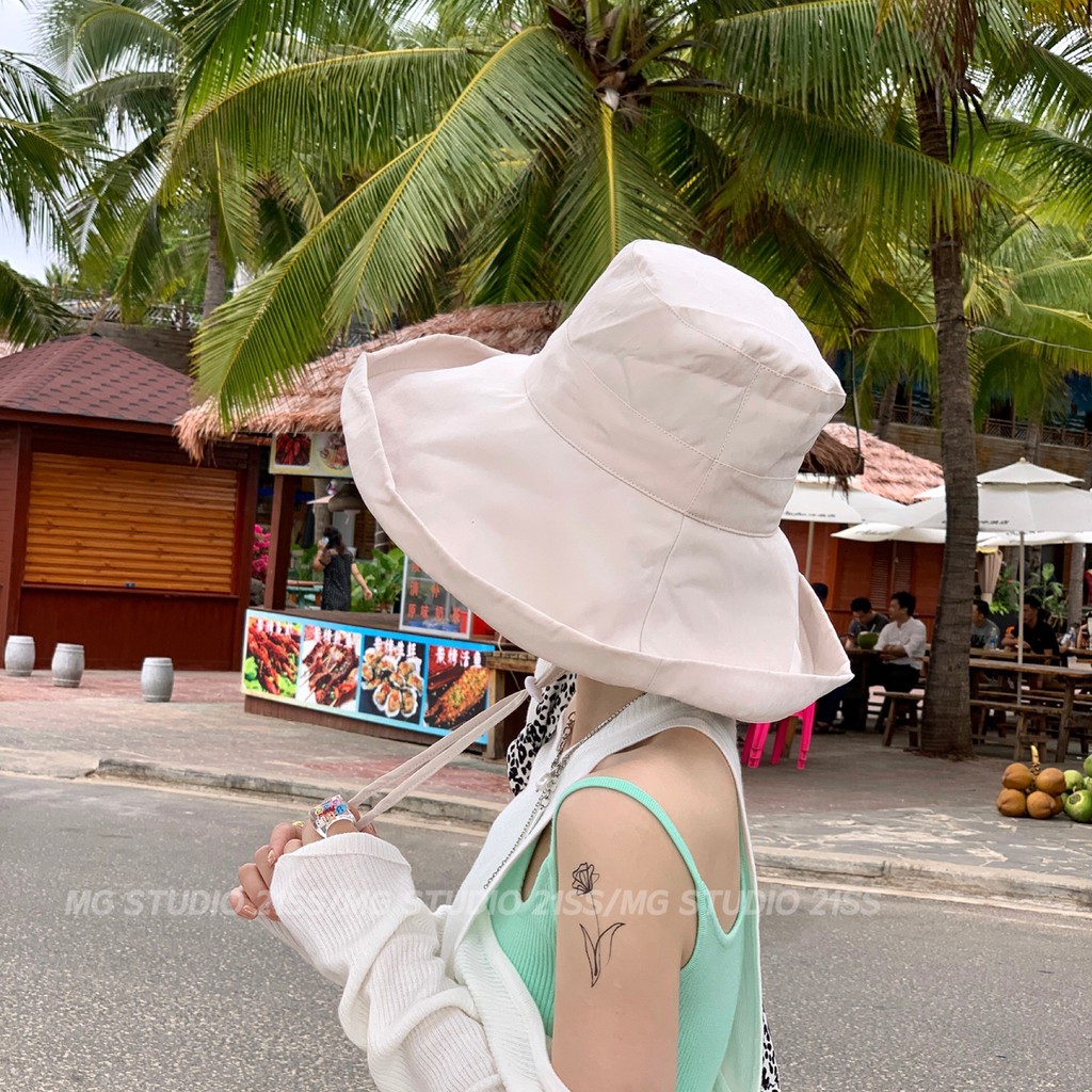 Mũ Tai Bèo MG STUDIO Rộng Vành Bằng Vải Nhung Da Đào Với 4 Màu Sắc Lựa Chọn