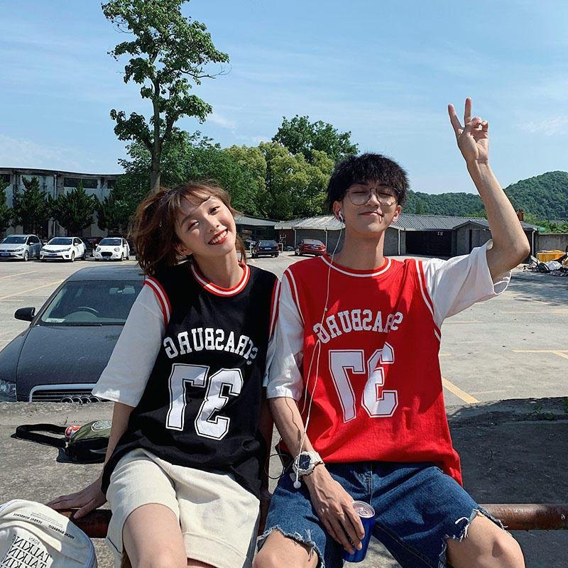 Áo thun nam nữ unisex dáng dấu quần phối tay số 37 trẻ trung cá tính/ Áo thể thao form rộng tay lỡ thời trang hàn quốc | BigBuy360 - bigbuy360.vn