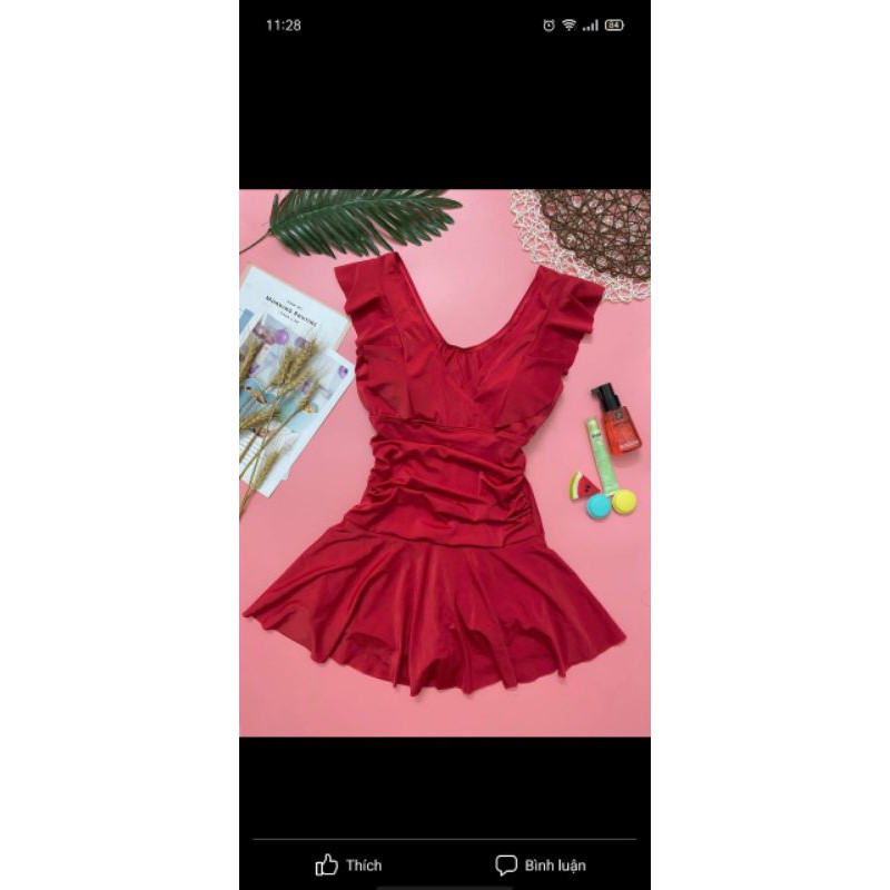 Bikini, Đồ Bơi Đi Biển Một Mảnh Thân Liền Tay Bèo Cổ Tim Váy Xoè NS06 | BigBuy360 - bigbuy360.vn