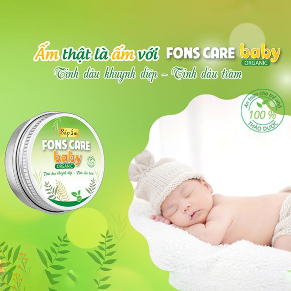 Sáp giữ ấm cho bé Fons care baby giảm ho chống cảm từ dầu tràm khuynh diệp dạng sáp làm ấm da dịu mẩn ngứa côn trùng đốt