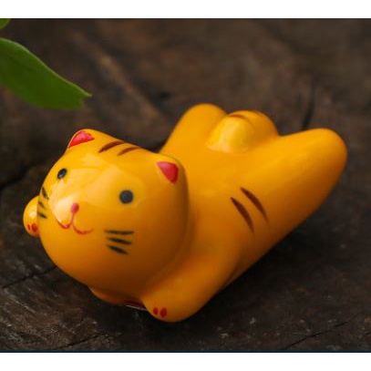 Giá đỡ đùa Đồ trang trí Nhật Bản dễ thương Bộ năm mèo gốm con