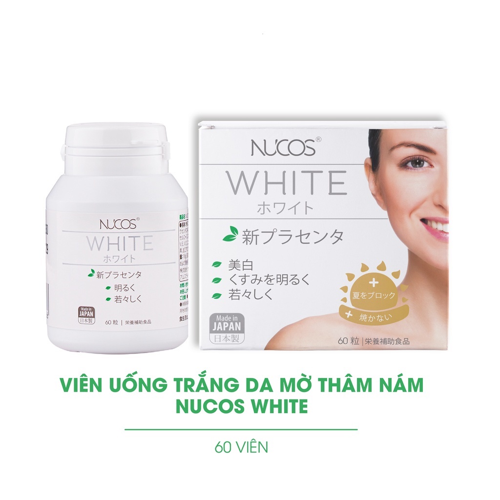 Viên uống trắng da mờ thâm nám Nucos White 60 viên