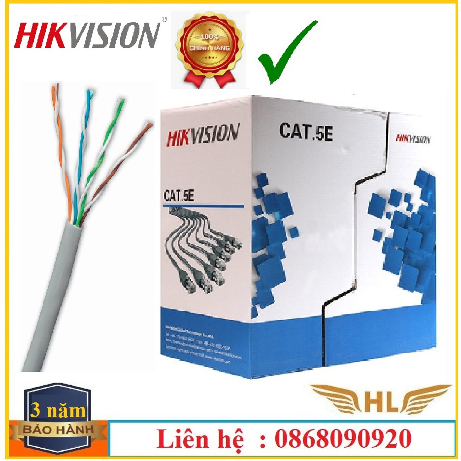 Dây Mạng Cat5e Hikvision Lõi Đồng 8 Sợi - Chính Hãng