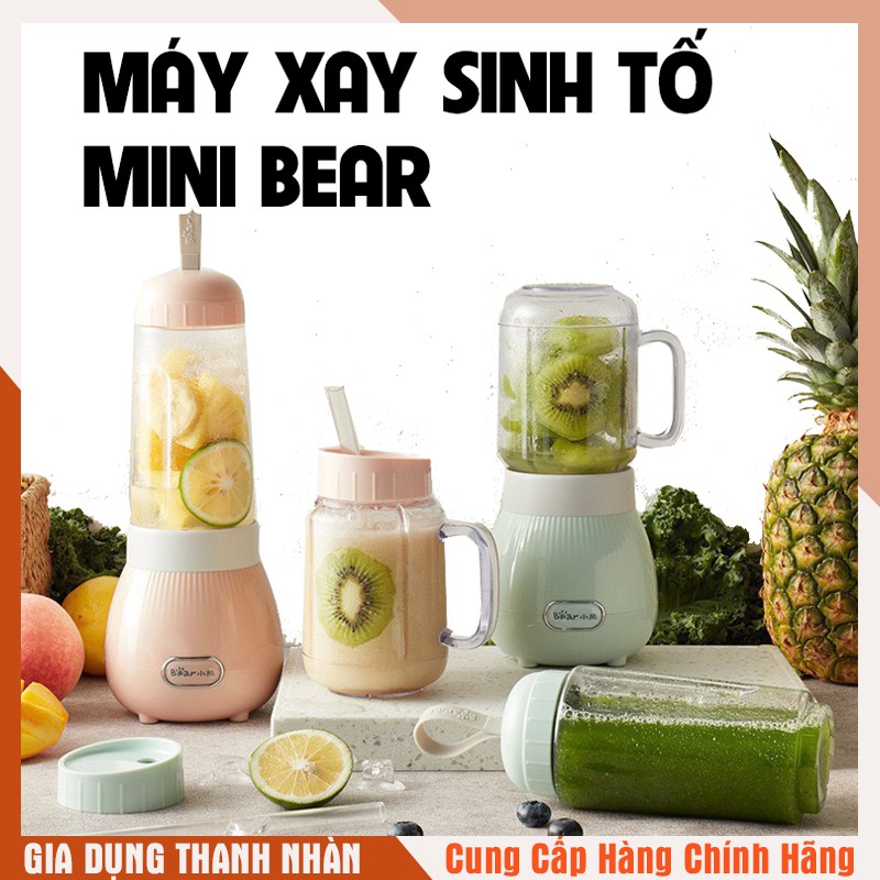 Máy Xay Sinh Tố Cầm Tay Bear - Máy Say Hoa Quả Mini Say Cực Nhanh,TIỆN LỢI