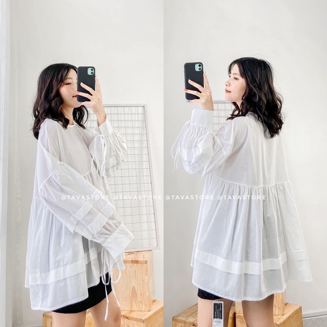 Áo babydoll xếp li